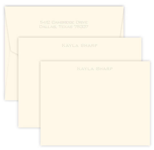 Triple Thick Clarity Flat Note Card Ensemble - Embossed